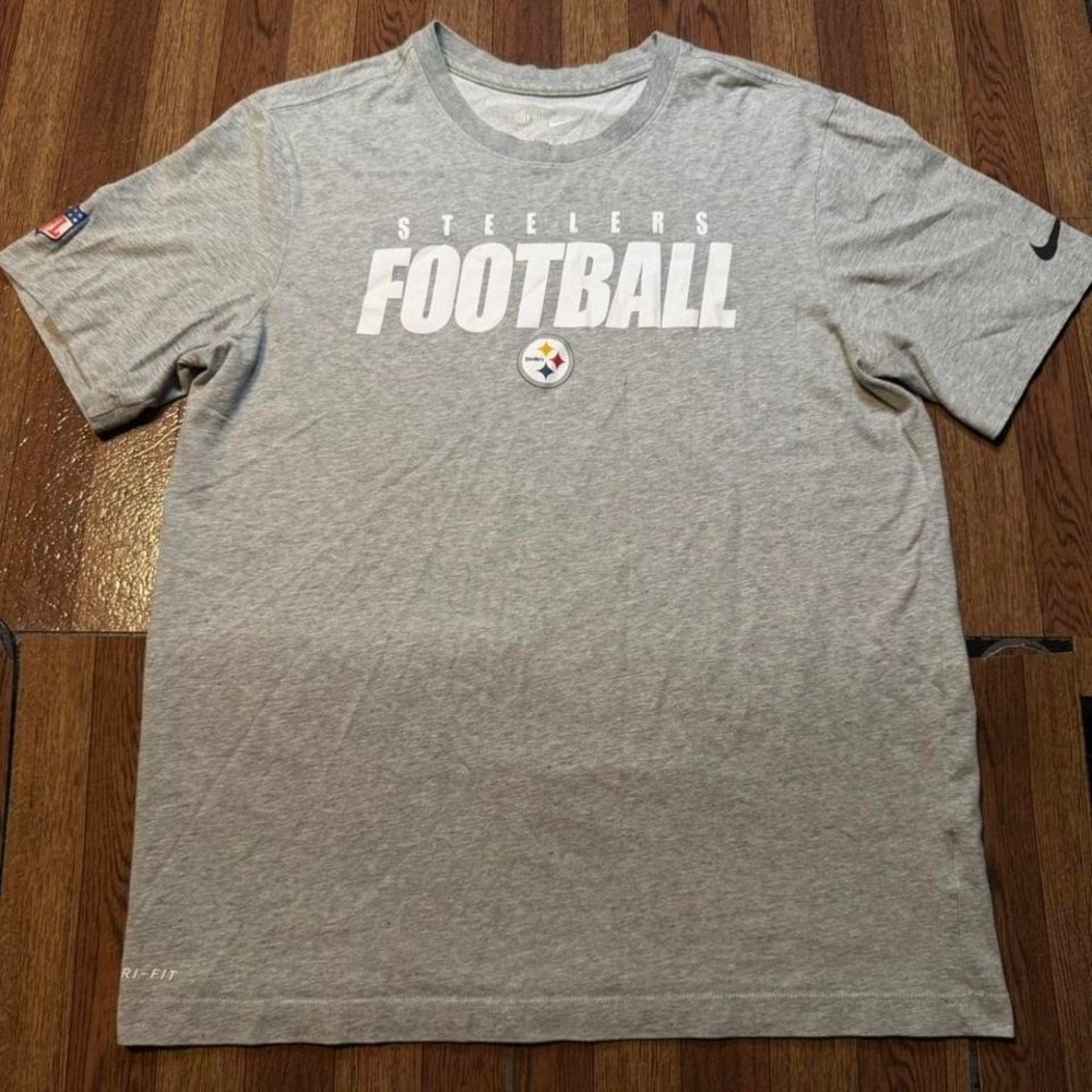 Nike NFL Grey Dri-Fit Tech Steelers Sportswear Train Shirt Medium